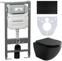 Комплект унитаз с инсталляцией, кнопкой и сиденьем Ceramica Nova Metropol CN4002MB_1002B_1000