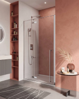 Душевая дверь в нишу Cezares Liner 120 см. профиль хром, стекло прозрачное