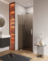 Душевая дверь в нишу Cezares Slider 100 см. профиль хром, стекло коричневое