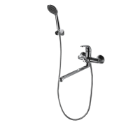 Смеситель для ванны c длинным изливом с аксессуарами Bravat Fit F6135188CP-LB-RUS