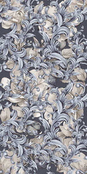 Настенная плитка BELLAGIO DEC BAROQUE BLU MIX RECT REV 60x120 от APE Ceramica (Испания)