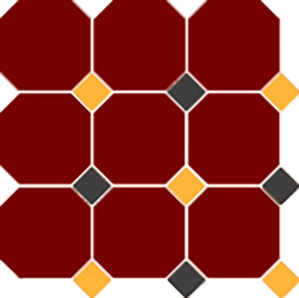 Керамогранит 4420 OCT21+14-B Brick Red OCTAGON 20/Ochre Yellow 21 + Black 14 Dots 30x30 от TopCer (Португалия)