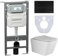 Комплект унитаз с инсталляцией, кнопкой и сиденьем Ceramica Nova Metric CN3007_1002B_1000