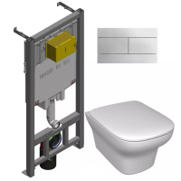 Комплект унитаз с инсталляцией, кнопкой и сиденьем Jacob Delafon Vox E21746RU-00