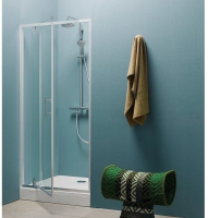 Душевая дверь в нишу Kolpa-San Quat 80 см. профиль хром, стекло прозрачное