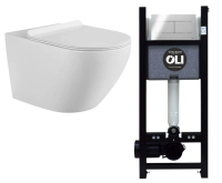 Комплект унитаз с инсталляцией и сиденьем микролифт Aquanet Cetus W Short/886668SDOO безободковый