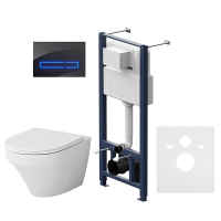 Комплект унитаз с инсталляцией, кнопкой и сиденьем микролифт AM.PM Inspire IS450A38.501700 безободковый