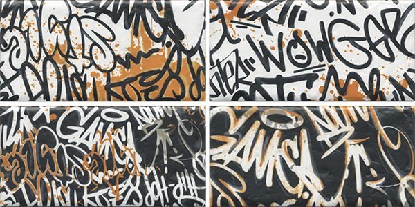 Панно Граффити OP/A210/4x/19060 (из 4-х частей) 20x39.6 от Kerama Marazzi (Россия)