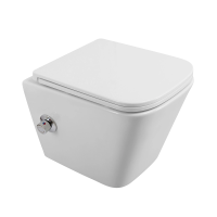 САНИТАРНАЯ КЕРАМИКА BelBagno DUE Унитаз подвесной с сиденьем и креплением с функцией биде и смесителем BB3103CHR-BS/SC