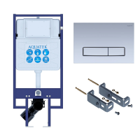 Инсталляция для унитаза Aquatek Slim INS-0000020+кнопка смыва никель