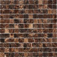 pixmosaic PIX 217 Dark Emperador, чип 23x23 мм, сетка 305х305x6 мм, Полированная