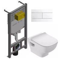 Комплект унитаз с инсталляцией, кнопкой и сиденьем Jacob Delafon Struktura E21747RU-00