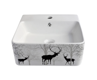 Раковина накладная Bronze de Luxe Black Deer 40 1060BD черная