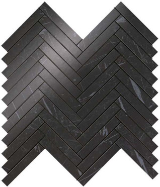Мозаика настенная Marvel Stone Nero Marquina Herringbone Wall (9SHN) 30.5x30 от Atlas Concorde (Италия)