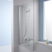 Шторка для ванны Jacob Delafon Struktura 80 см. профиль хром, стекло прозрачное