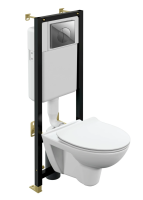 Комплект унитаз с инсталляцией, кнопкой и сиденьем микролифт Cersanit Parva 64231