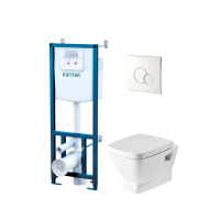 Комплект унитаз с инсталляцией, кнопкой и сиденьем микролифт Santek Нео 1.WH50.1.543