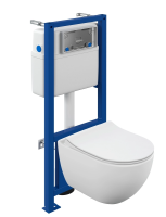 Комплект унитаз с инсталляцией и сиденьем микролифт Cersanit Brasko 64916 безободковый