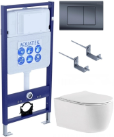 Комплект унитаз с инсталляцией, кнопкой и сиденьем Aquatek Standart Set AQUATEK ЕВРОПА T-033 4в1