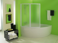 Шторка для ванны Kolpa-San Quat 105 см. профиль белый, стекло прозрачное
