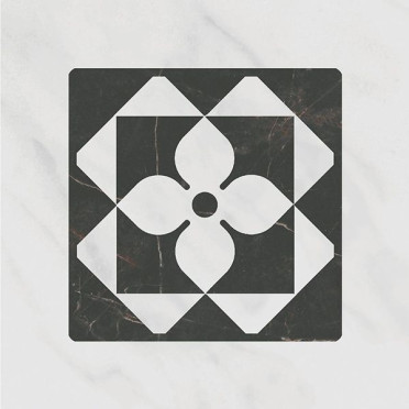 Вставка Келуш 3 грань черно-белый (TOC006) 9.8x9.8 от Kerama Marazzi (Россия)