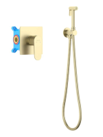 Гигиенический душ со смесителем Aquatek Оберон AQ1219BG шлифованное золото