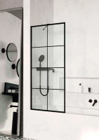 Шторка для ванны Radaway Modo 100 см. профиль черный, стекло прозрачное