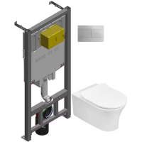 Комплект унитаз с инсталляцией, кнопкой и сиденьем микролифт Jacob Delafon Aleo E21730RU-00