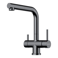 Смеситель для кухни с выдвижной лейкой Omoikiri Takamatsu-S-GM 4994564 вороненая сталь