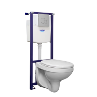 Комплект унитаз с инсталляцией, кнопкой и сиденьем Santeri Альфа 1.3815.9.S00.00B.0