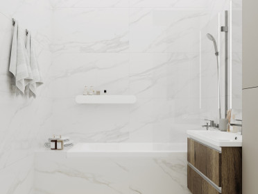 Керамогранит Calacatta Faro Grey Белый Полированный80 80x80 от Ceradim (Индия)