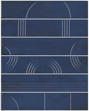 Панно Мажорель синий тёмный глянцевый (из 6 частей 6х28.5) (KMP3STA007RN6X) 36x28.5x1 от Kerama Marazzi (Россия)