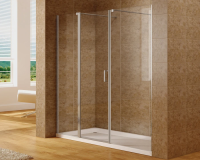 Душевая дверь в нишу Aquanet Cinetic 210 см. профиль хром, стекло прозрачное