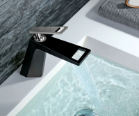 Смеситель на раковину (чёрный/хром) Bronze de Luxe Quadro (A919BC)