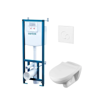 Комплект унитаз с инсталляцией, кнопкой и сиденьем микролифт Santek Бореаль 1.WH30.2.464