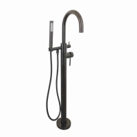 Смеситель напольный Paini Cox для ванны поворотный излив, черный матовый PVD