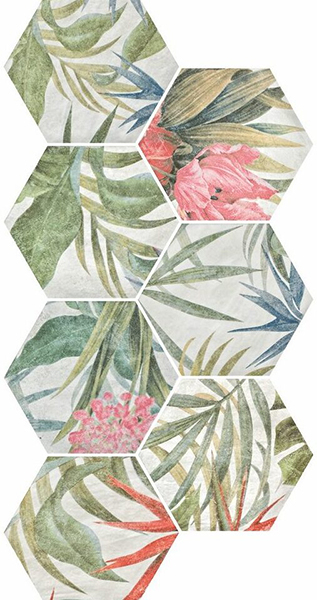 Керамогранит Aruba Blanco Hex (16 вариантов дизайна) 23x27 от Durstone (Испания)