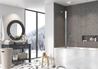 Шторка для ванны Radaway NES 120 см. профиль хром, стекло прозрачное