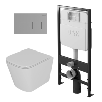 Комплект унитаз с инсталляцией и сиденьем микролифт D&K Berlin DS1431605 безободковый
