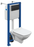 Комплект унитаз с инсталляцией, кнопкой и сиденьем микролифт Cersanit Carina 64120