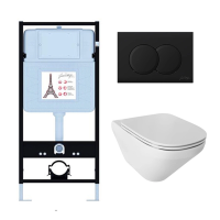 Комплект унитаз с инсталляцией, кнопкой и сиденьем Jacob Delafon Modern Life E21775RU-BL