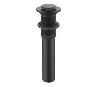 Донный клапан Bravat P6443BW-ENG, латунь, с переливным отверстием, черный