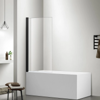 Шторка для ванны Aquatek Дельта 80 см. профиль черный, стекло прозрачное