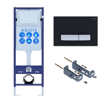 Инсталляция для унитаза Aquatek INS-0000017, кнопка смыва черная + крепеж