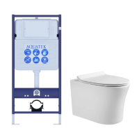 Комплект унитаз с инсталляцией и сиденьем микролифт Aquatek Ника SET AQUATEK НИКА безободковый