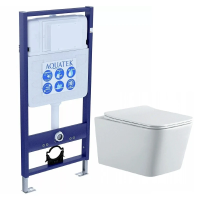 Комплект унитаз с инсталляцией и сиденьем микролифт Aquatek Либра SET AQUATEK ЛИБРА N cm безободковый