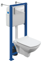 Комплект унитаз с инсталляцией, кнопкой и сиденьем микролифт Cersanit Carina 64119