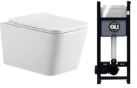 Комплект унитаз с инсталляцией и сиденьем микролифт Aquanet Trend Tavr 2.0 W/886668SDOO безободковый