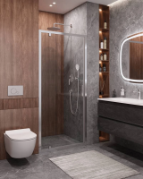 Душевая дверь в нишу Cezares Molveno 100 см. профиль хром, стекло прозрачное