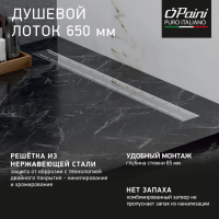Душевой лоток Paini Line CH650L хром